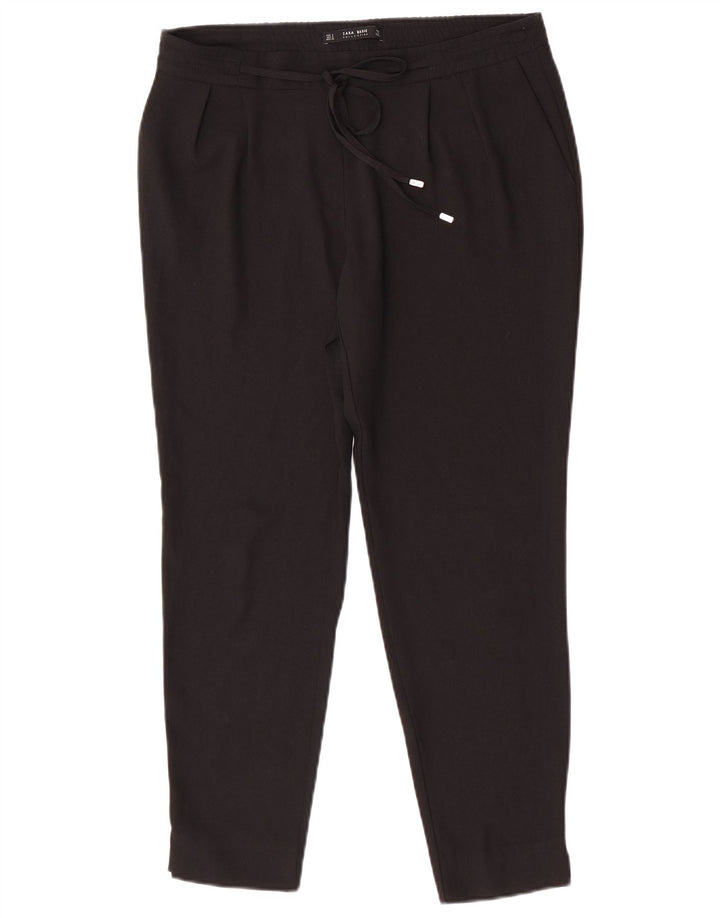 Zara ženske uske chino hlače male W30 L27 crni poliester
