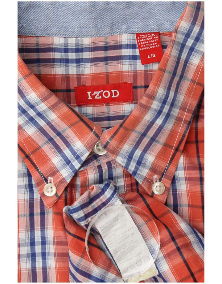 Izod muška košulja veliki narančasti karirani pamuk