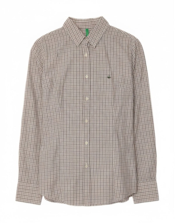 Benetton ženska košulja UK 14 velika siva pamuk