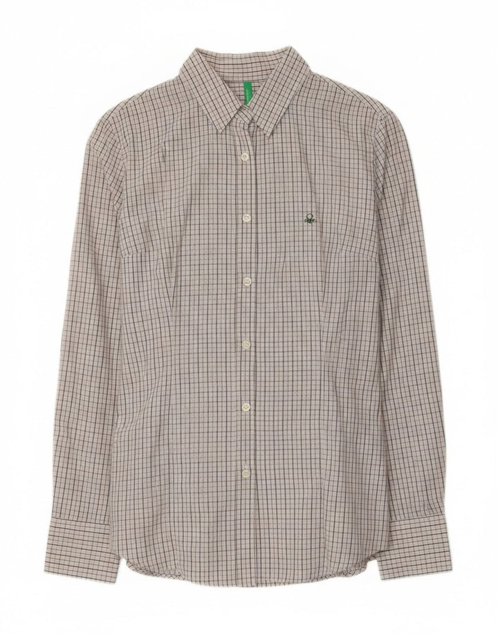 Benetton ženska košulja UK 14 velika siva pamuk