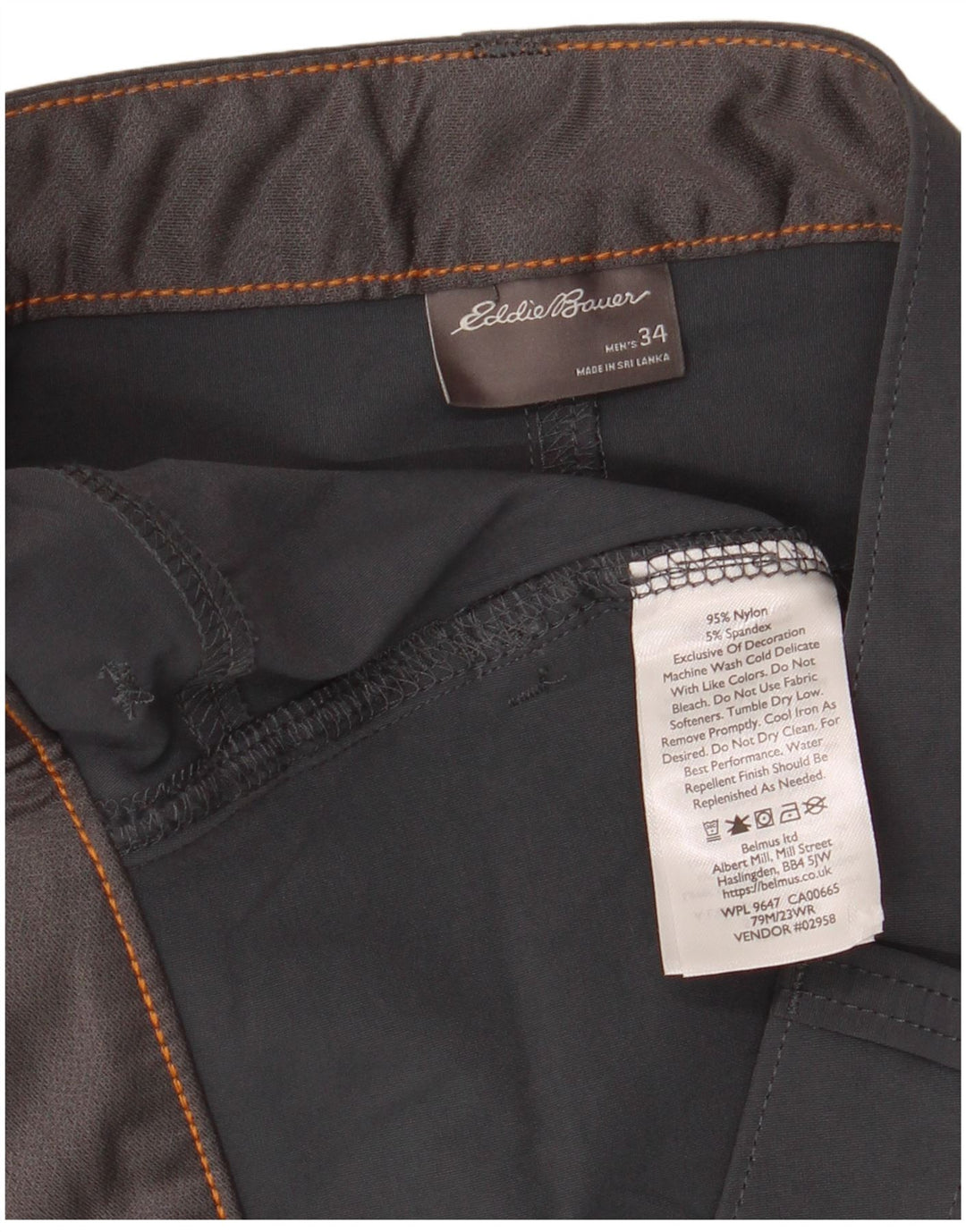 EDDIE BAUER Muške kargo kratke hlače W34 veliki sivi najlon