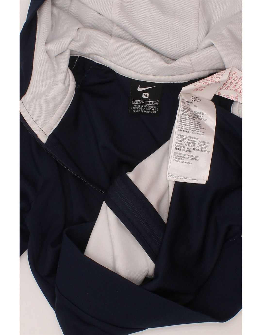 NIKE pulover s kapuljačom na patentni zatvarač za dječake 6-7 godina, velika tamnoplava boja