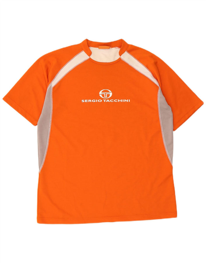Sergio Tacchini muška grafička majica kratkih rukava XL narančasta poliesterska boja