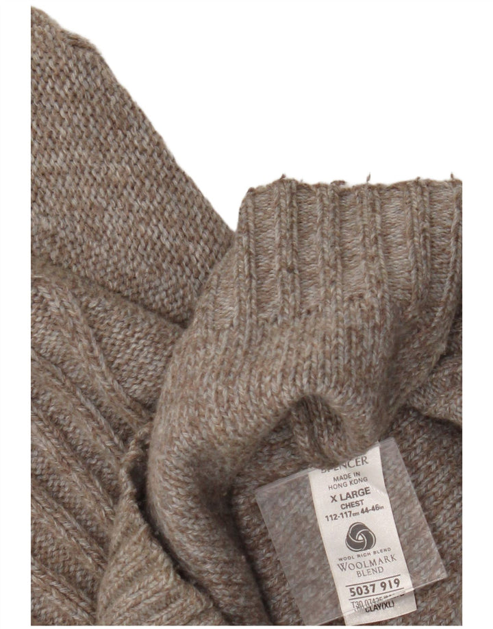 Marks & Spencer muški kardigan pulover XL smeđe vune