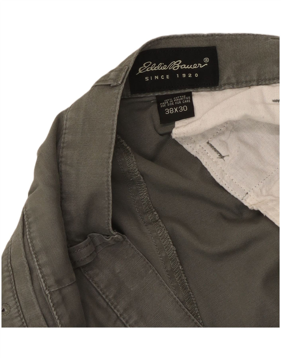 Eddie Bauer muške chino hlače s klinovima W38 L30 sivi pamuk