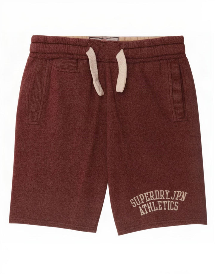 Superdry muške grafičke sportske kratke hlače srednje kestenjaste boje od poliestera