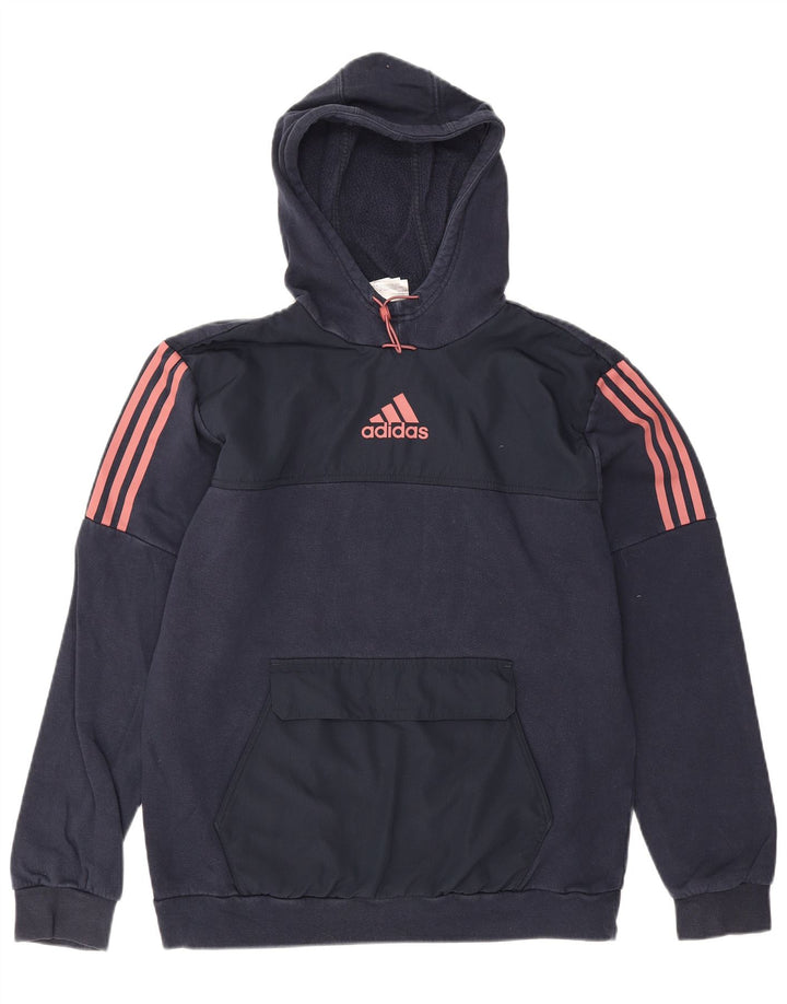 Adidas muška majica s kapuljačom Srednje tamnoplavi pamuk