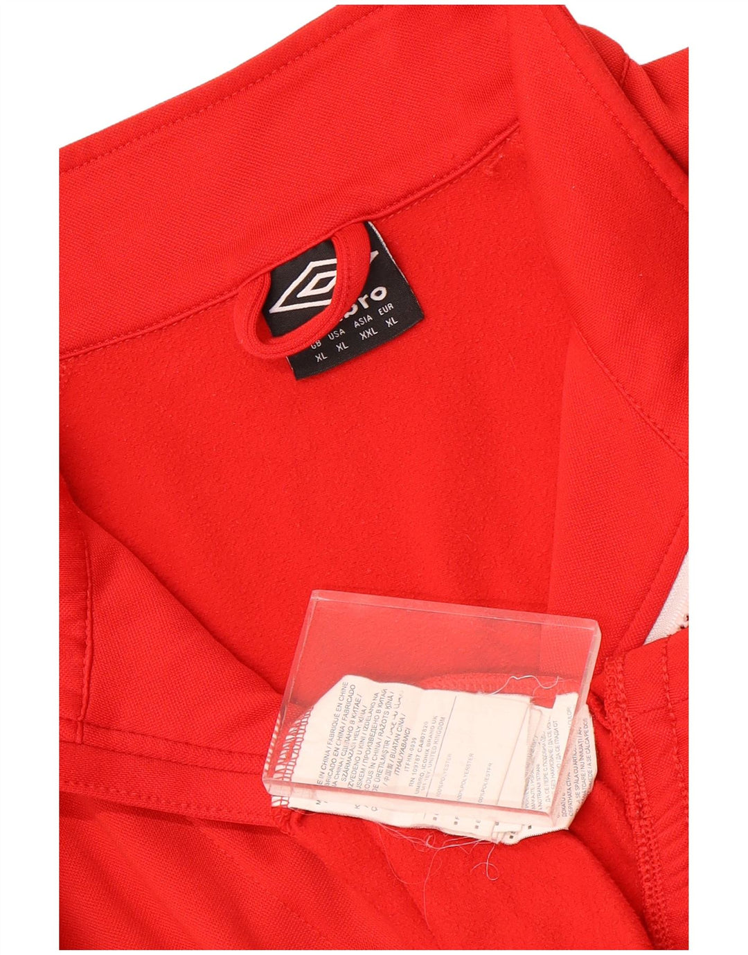 Umbro muška majica s izrezom s patentnim zatvaračem XL, crveni poliester