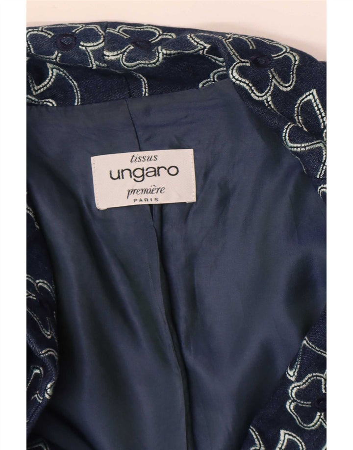 Ungaro ženski sako sa 2 gumba UK 8 Mala tamnoplava cvjetna