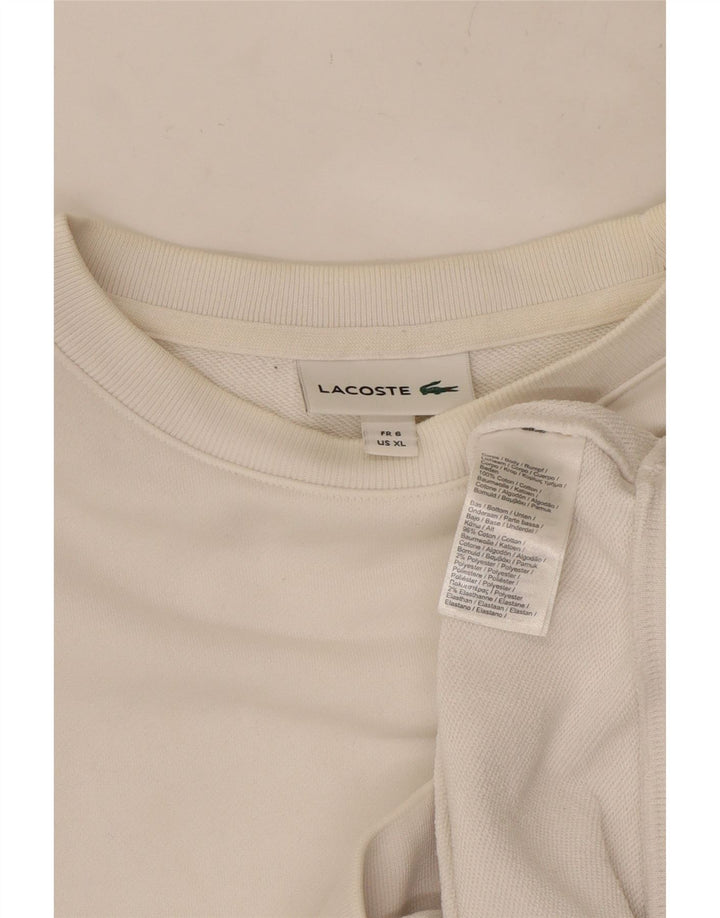 LACOSTE Muški džemper veličine 6 XL, bijeli pamuk