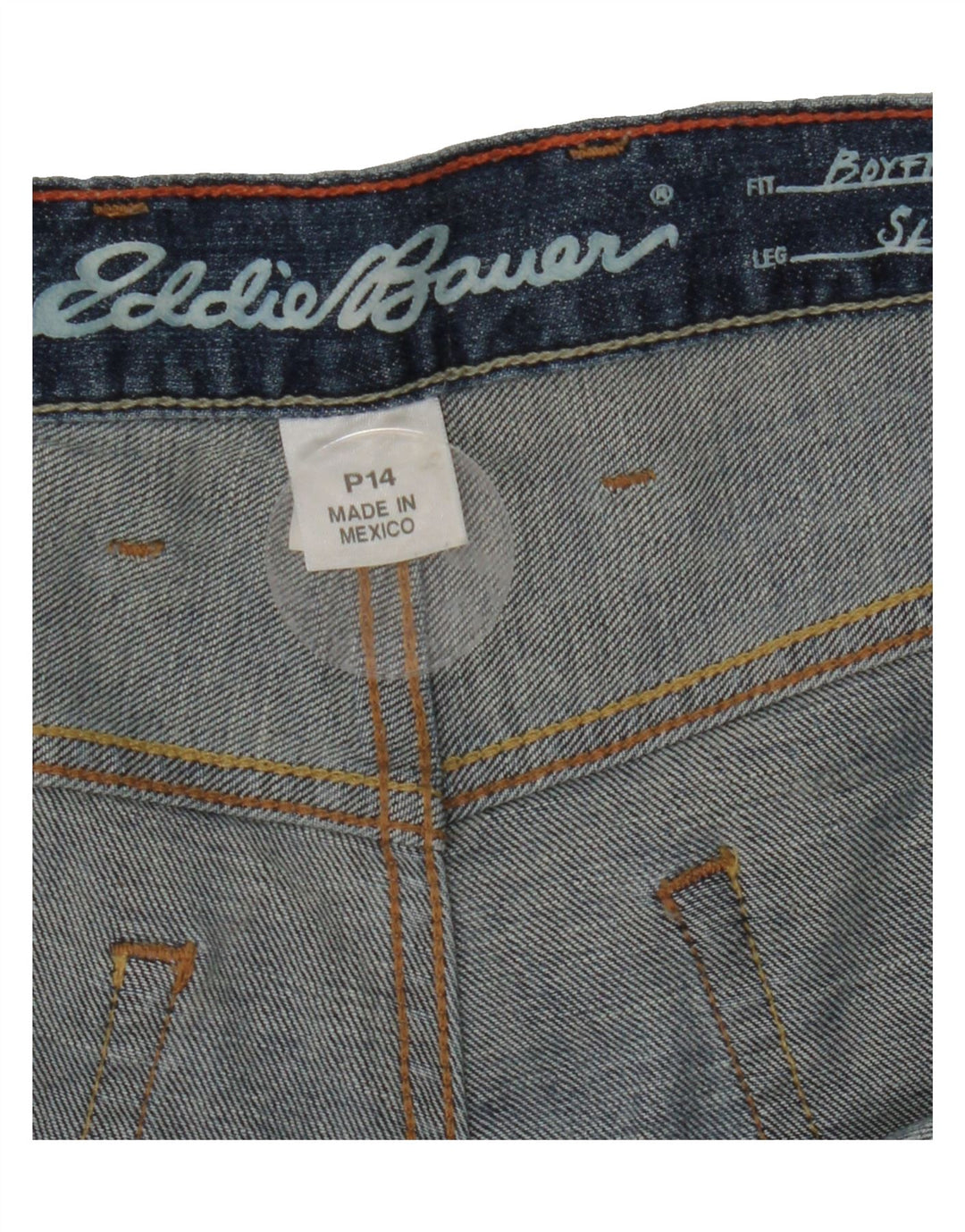 EDDIE BAUER Womens Boyfriend Slim Jeans US 14 XL W36 L27 Blue Cotton Vintage Eddie Bauer and Second-Hand Eddie Bauer from Messina Hembry 