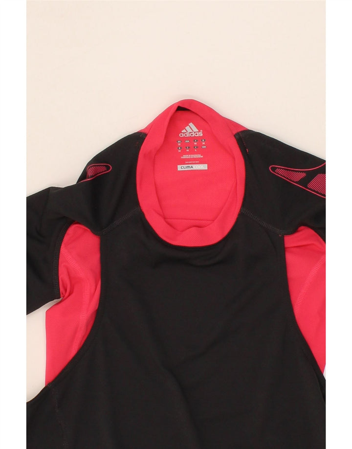 ADIDAS Womens Climacool Graphic Top Long Sleeve UK 12 Medium Black Vintage Adidas and Second-Hand Adidas from Messina Hembry 