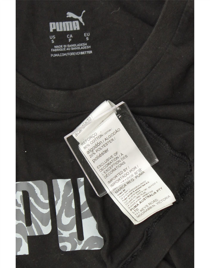 PUMA Mens Graphic T-Shirt Top Small Black Cotton Vintage Puma and Second-Hand Puma from Messina Hembry 