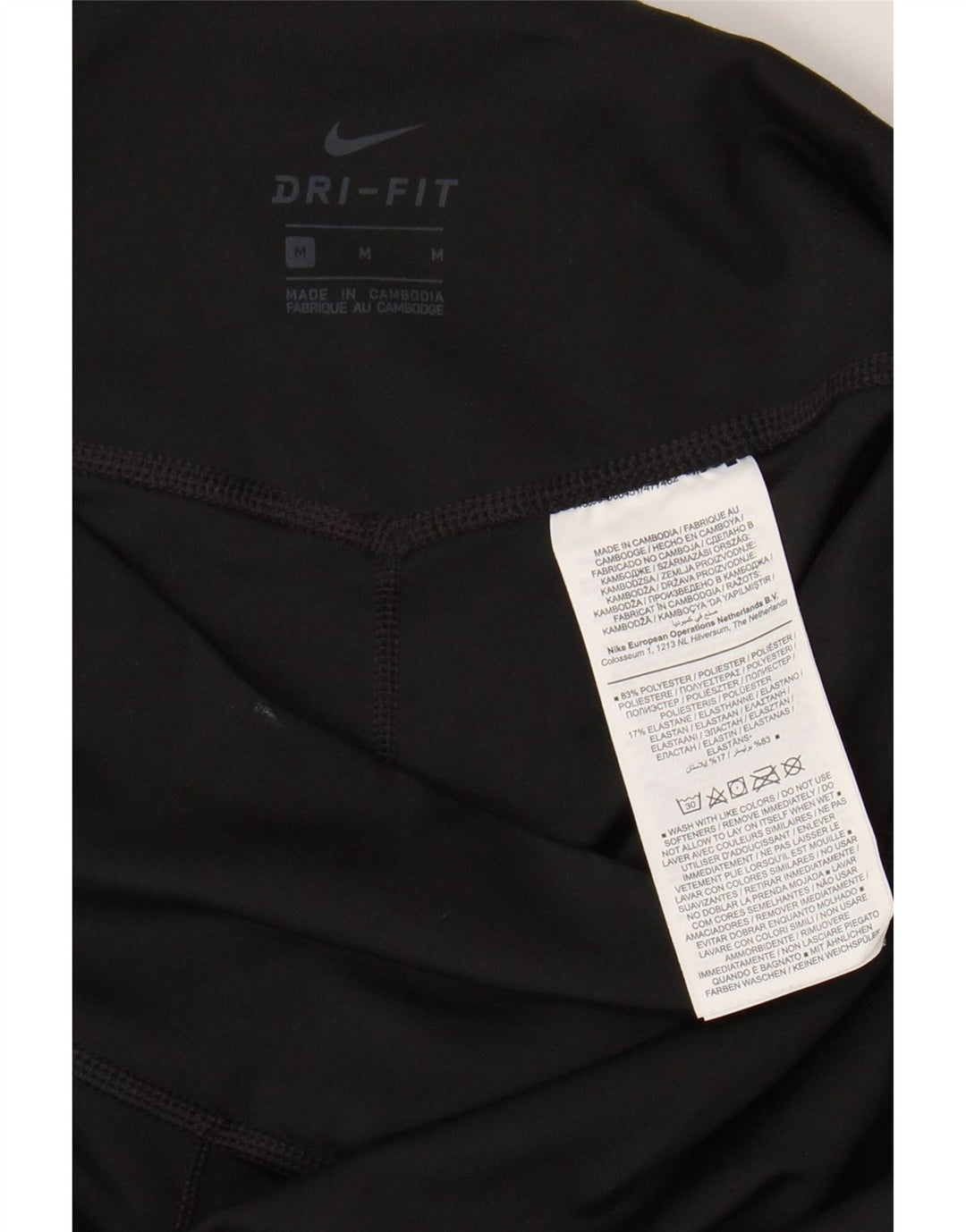 NIKE Ženske Dri Fit Leggings UK 12 Srednji crni poliester