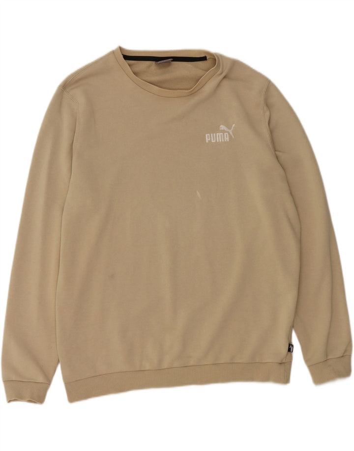 PUMA Mens Sweatshirt Jumper Large Beige Cotton Vintage Puma and Second-Hand Puma from Messina Hembry 