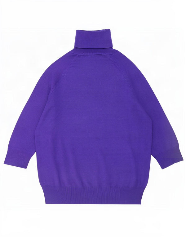 Zara ženski pulover s rol izrezom 3/4 rukava UK 10 Mala ljubičasta viskoza