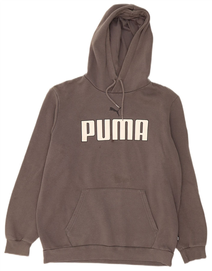 Puma muška majica s kapuljačom srednje sive boje
