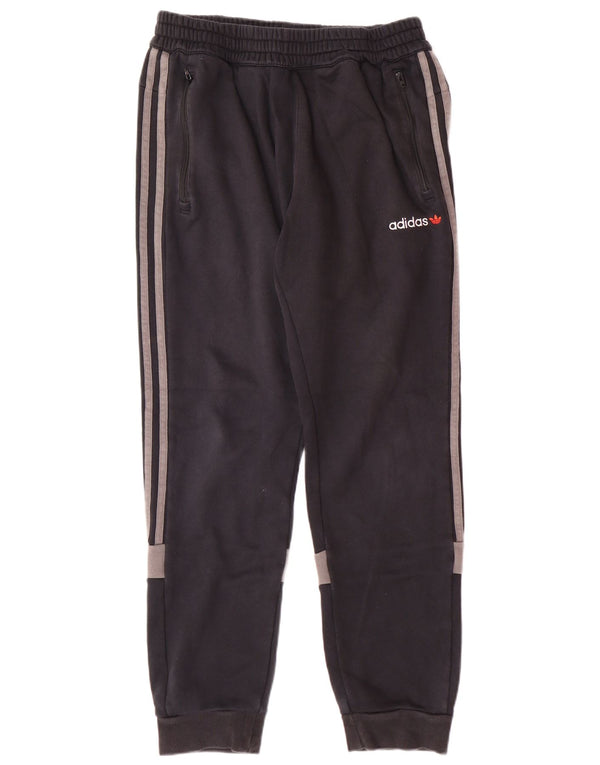 ADIDAS Mens Tracksuit Trousers Joggers Medium  Black Colourblock Cotton
