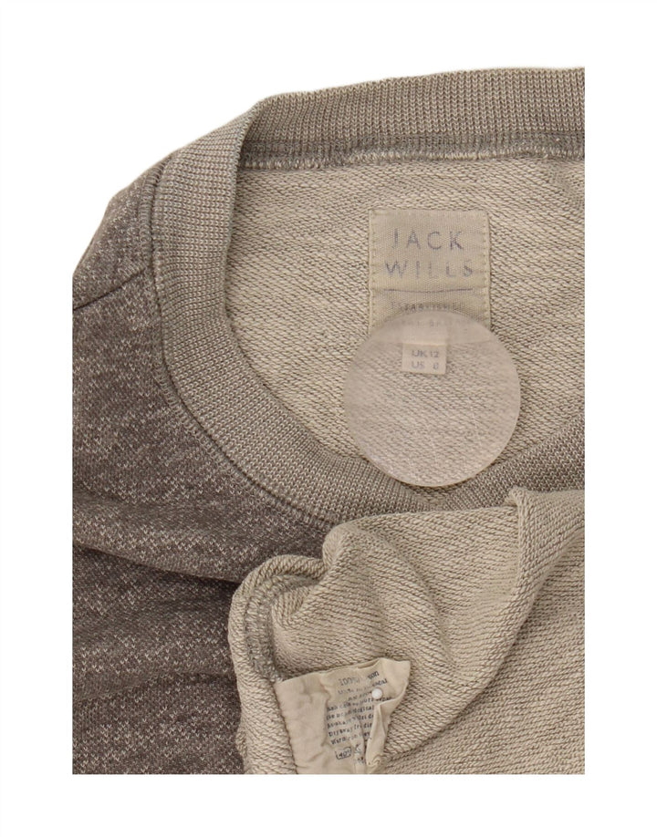 Jack Wills Ženska majica s kratkim rukavima, UK 12, srednje sivi flekasti pamuk