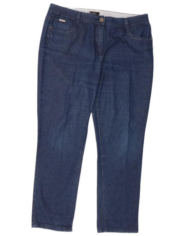 M&Co ženske sužene traperice visokog struka UK 18 XL W38 L30 plavi pamuk