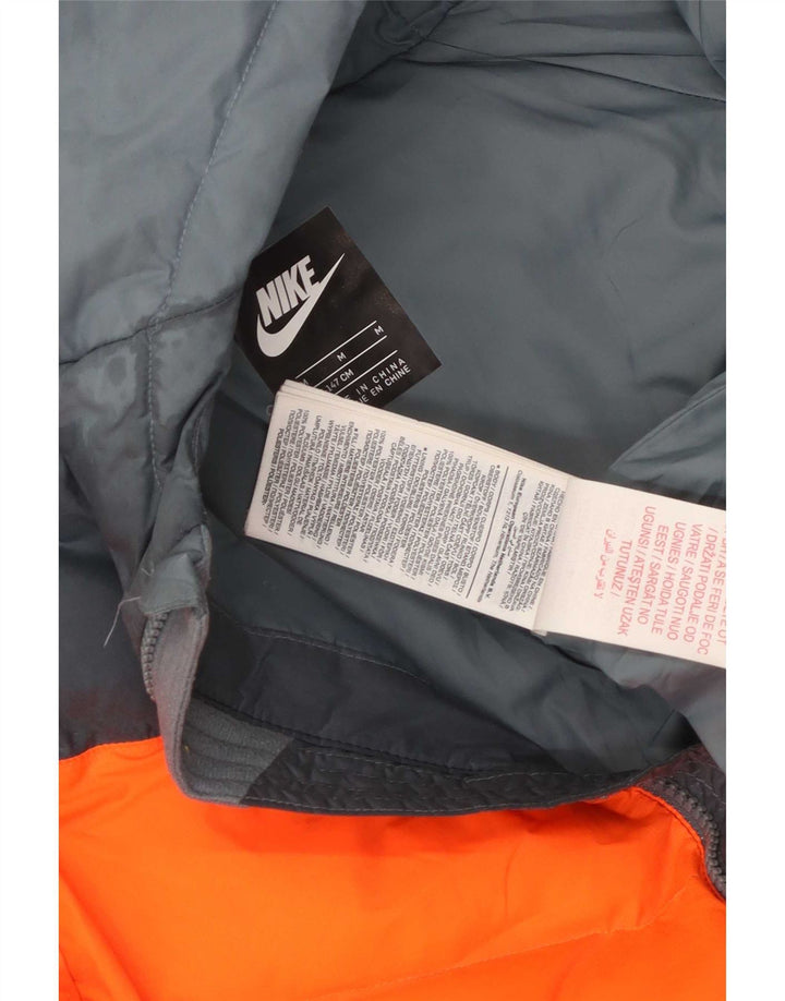 Nike Boys Hooded Padded Jacket 10-11 Years Medium Multicolored Colourblock