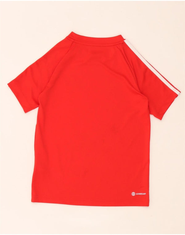 Adidas Boys Aeroready T-Shirt Top 9-10 Years Red Poliester