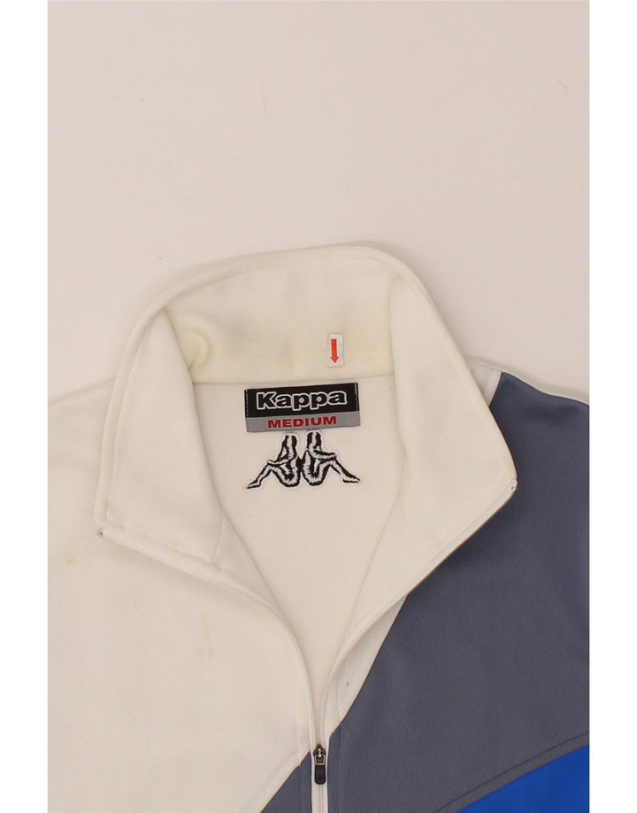 KAPPA Womens Tracksuit Top Jacket UK 14 Medium White Colourblock Polyester Vintage Kappa and Second-Hand Kappa from Messina Hembry 