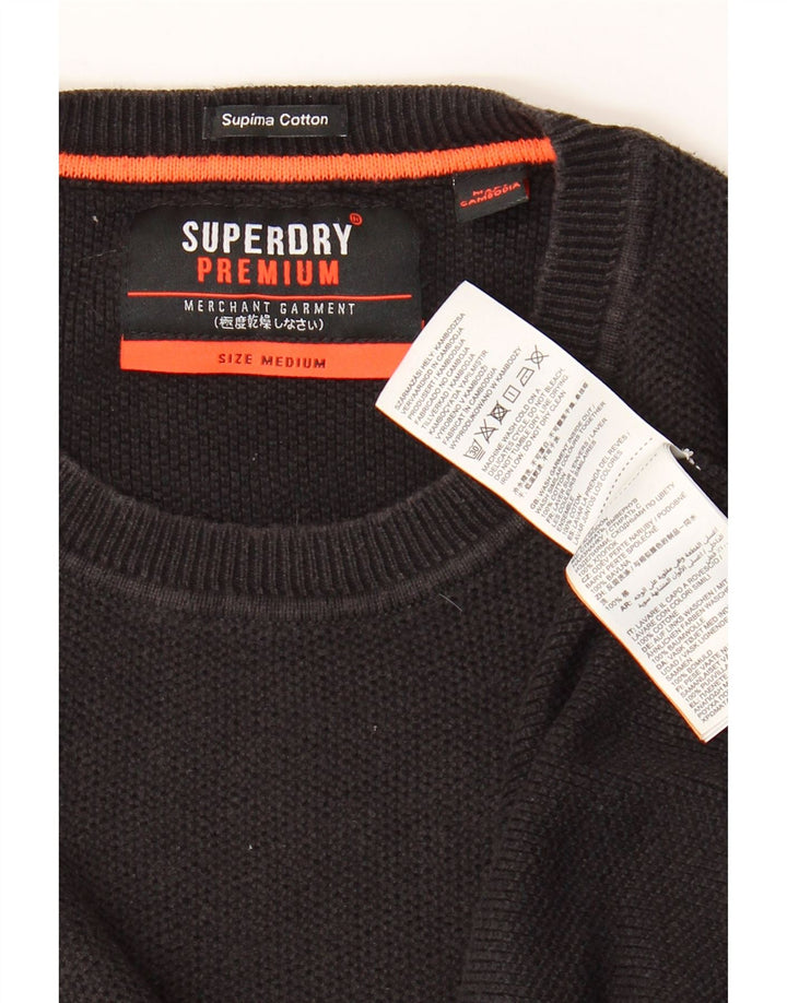 Superdry ženski džemper s okruglim izrezom UK 14 Srednji crni pamuk