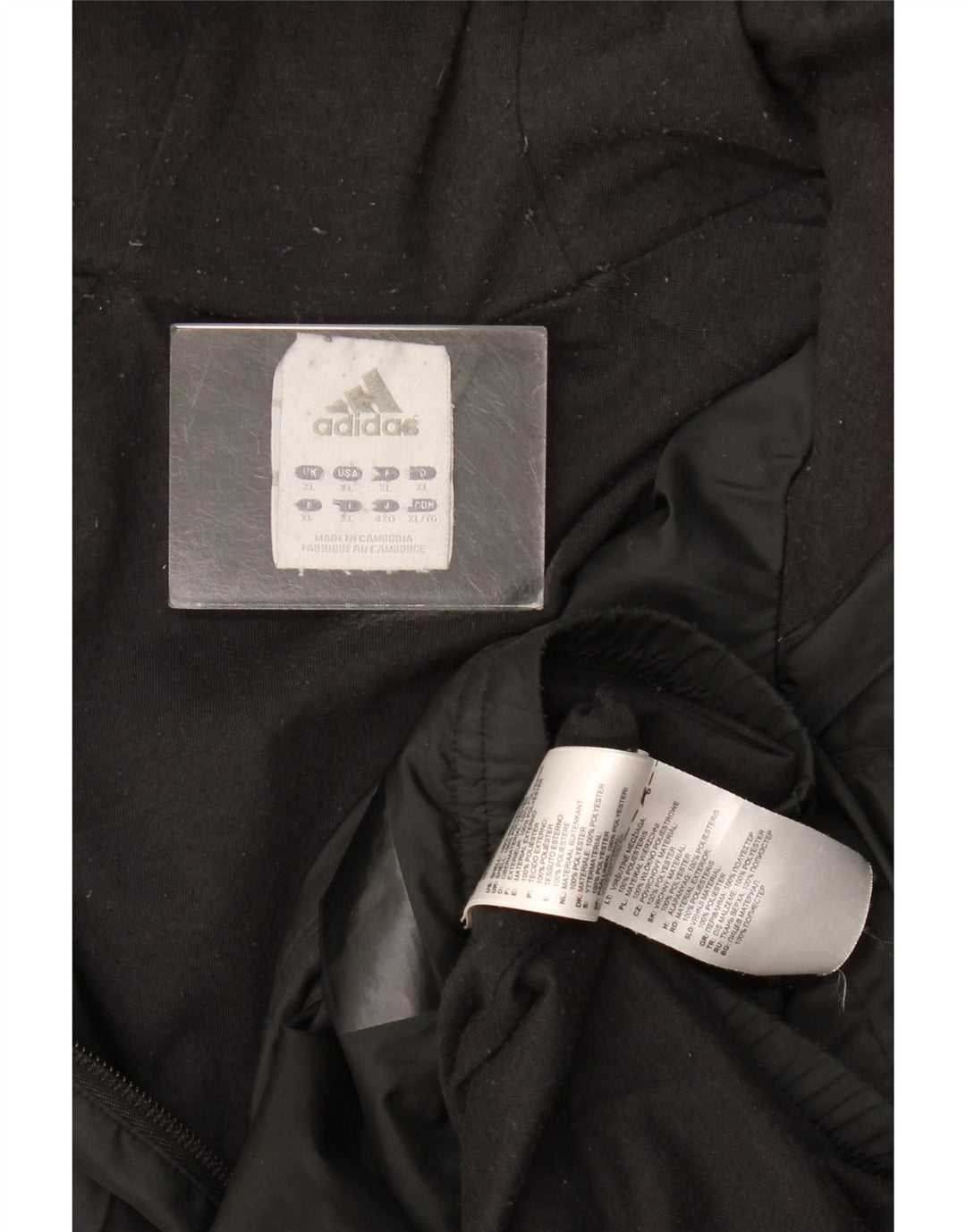 Adidas muška kišna jakna s kapuljačom UK 42 XL crni poliester