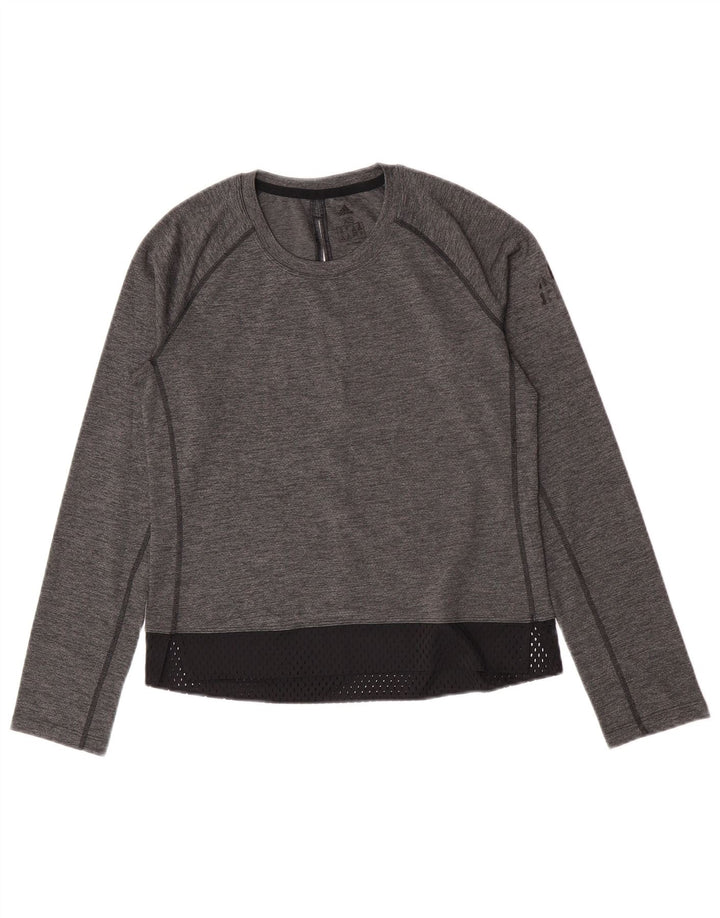 Adidas ženska majica dugih rukava UK 4/6 XS Sivi poliester u boji