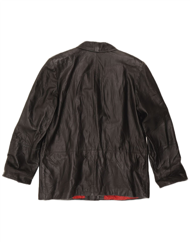 Vintage ženska kožna jakna IT 50 XL crna koža
