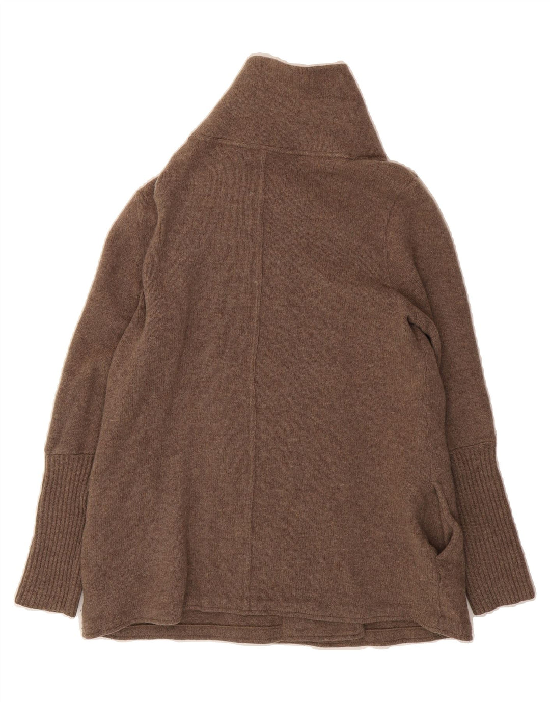 LAURA ASHLEY Womens Open Cardigan Sweater UK 12 Medium Brown Lambswool Vintage Laura Ashley and Second-Hand Laura Ashley from Messina Hembry 