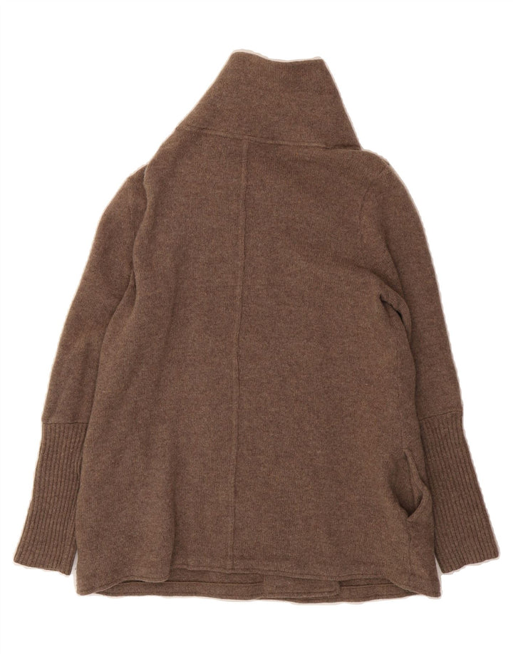 LAURA ASHLEY Womens Open Cardigan Sweater UK 12 Medium Brown Lambswool Vintage Laura Ashley and Second-Hand Laura Ashley from Messina Hembry 