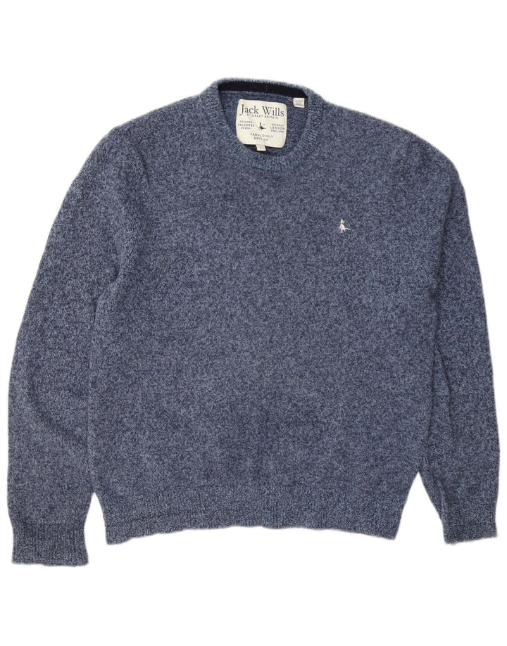 Jack Wills, muški džemper s okruglim izrezom, velika plava vunena pulover