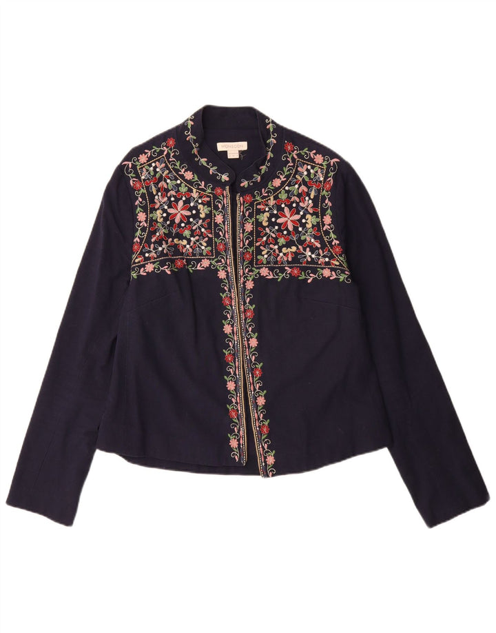 MONSOON Ženska košulja bluza UK 12 Srednje tamnoplavi cvjetni pamuk