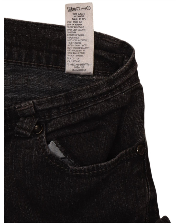 Marks & Spencer ženske traperice Bootcut UK 10 male W27 L29 crni pamuk