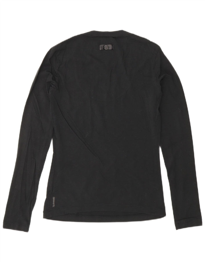 ARMANI JEANS Ženska majica dugih rukava UK 10 Mala crna pamuk