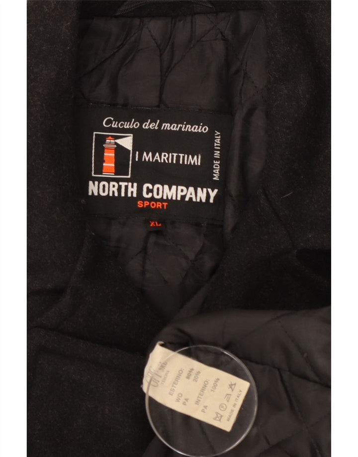 Vintage muški graškasti kaput UK 42 XL crna vuna