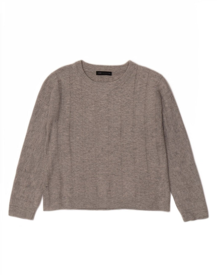 Marks & Spencer ženski veliki džemper s veznim izrezom UK 10 Small Gray