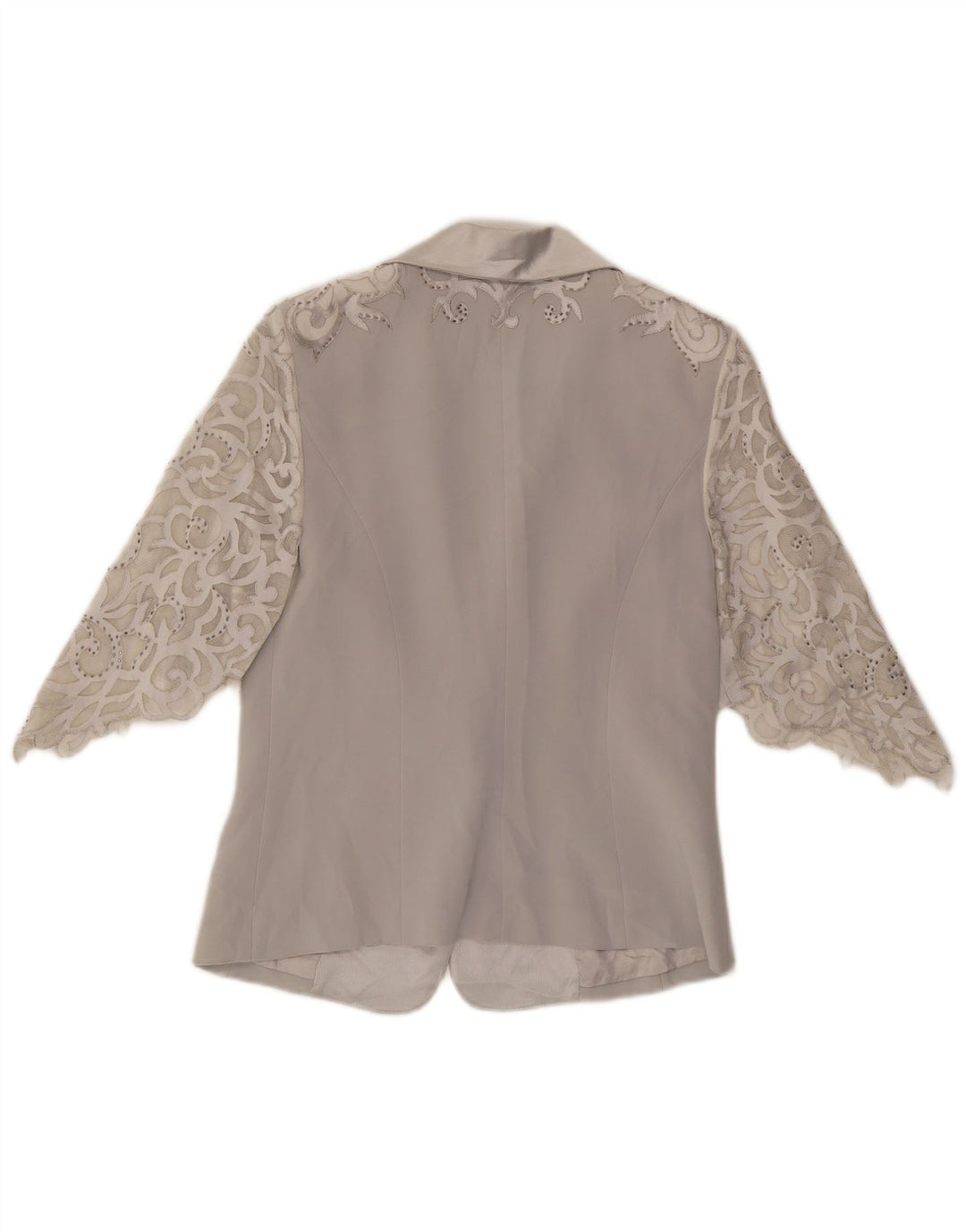 GATTINONI Womens Short Sleeve Blazer Jacket UK 14 Medium Grey Floral