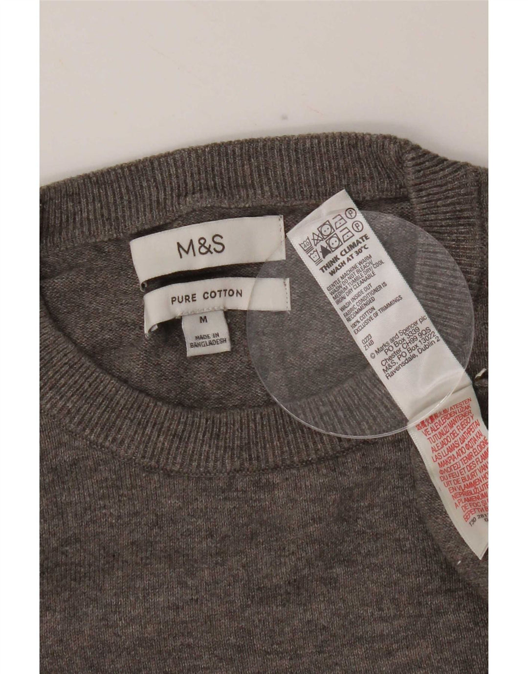 Marks & Spencer muški džemper s okruglim izrezom, srednje sivi pamuk