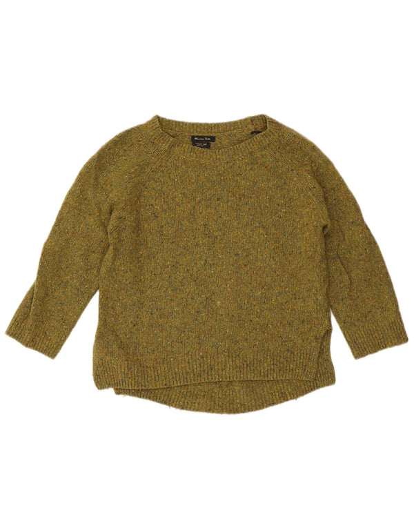 Massimo Dutti ženski džemper s veznim izrezom UK 10 Small kaki s pjegama