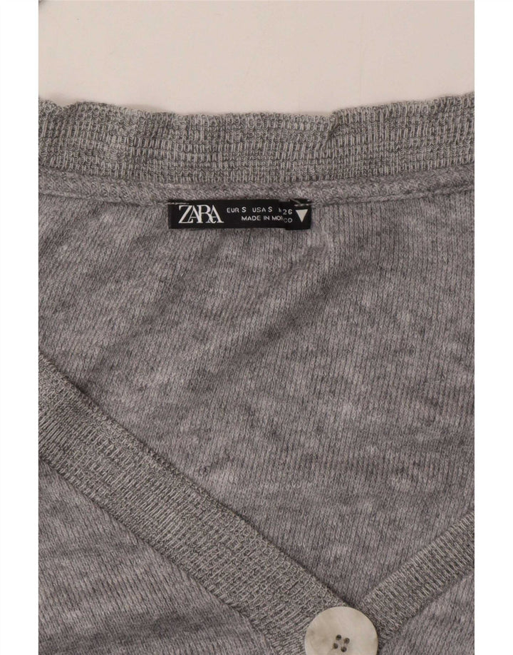 Zara ženski kratki kardigan pulover UK 10 Small Gray