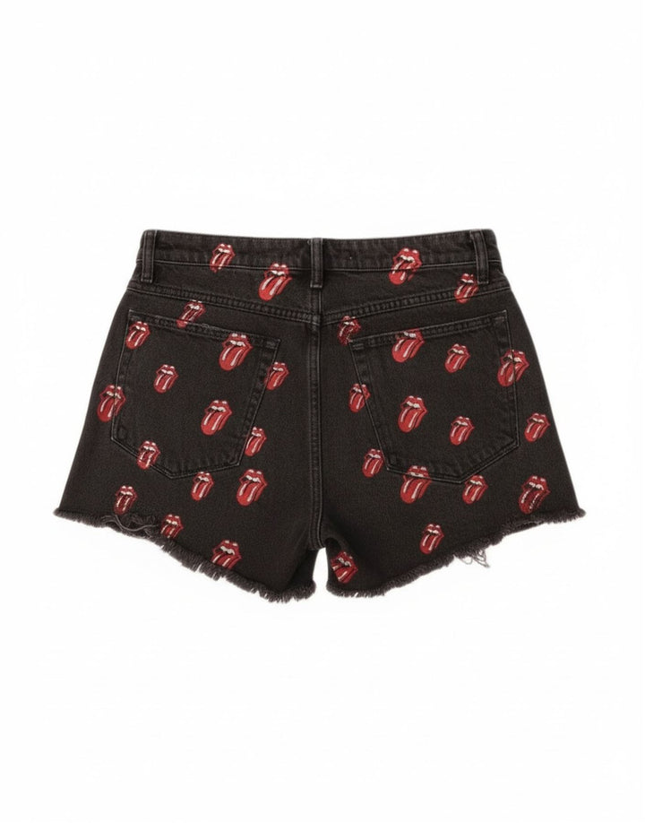 Zara ženske kratke traper hlače s grafičkim motivima EU 40 srednje W30 crne