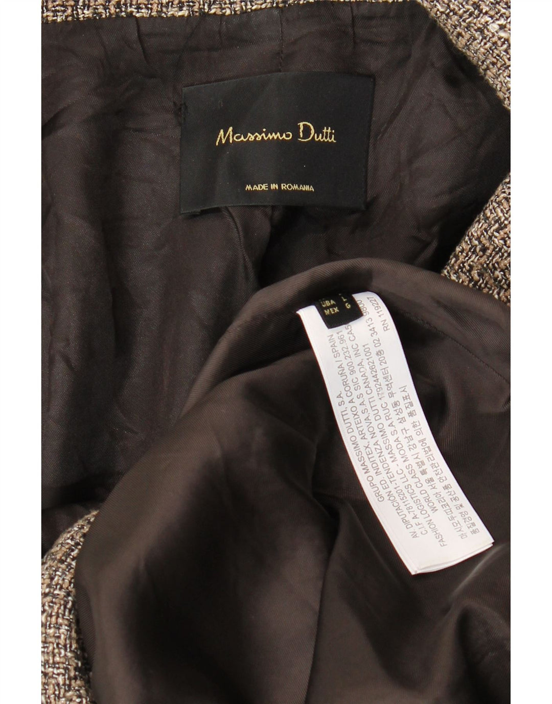 Ženski kaput s dvostrukim kopčanjem Massimo Dutti UK 16, velika siva riblja kost