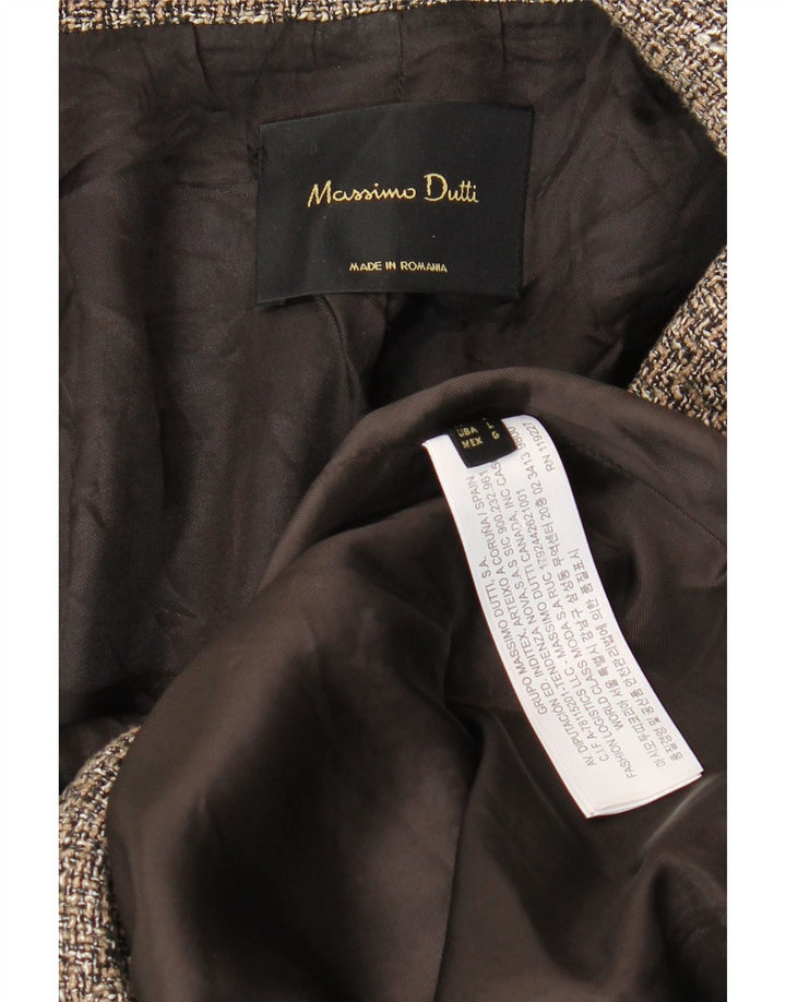 Ženski kaput s dvostrukim kopčanjem Massimo Dutti UK 16, velika siva riblja kost