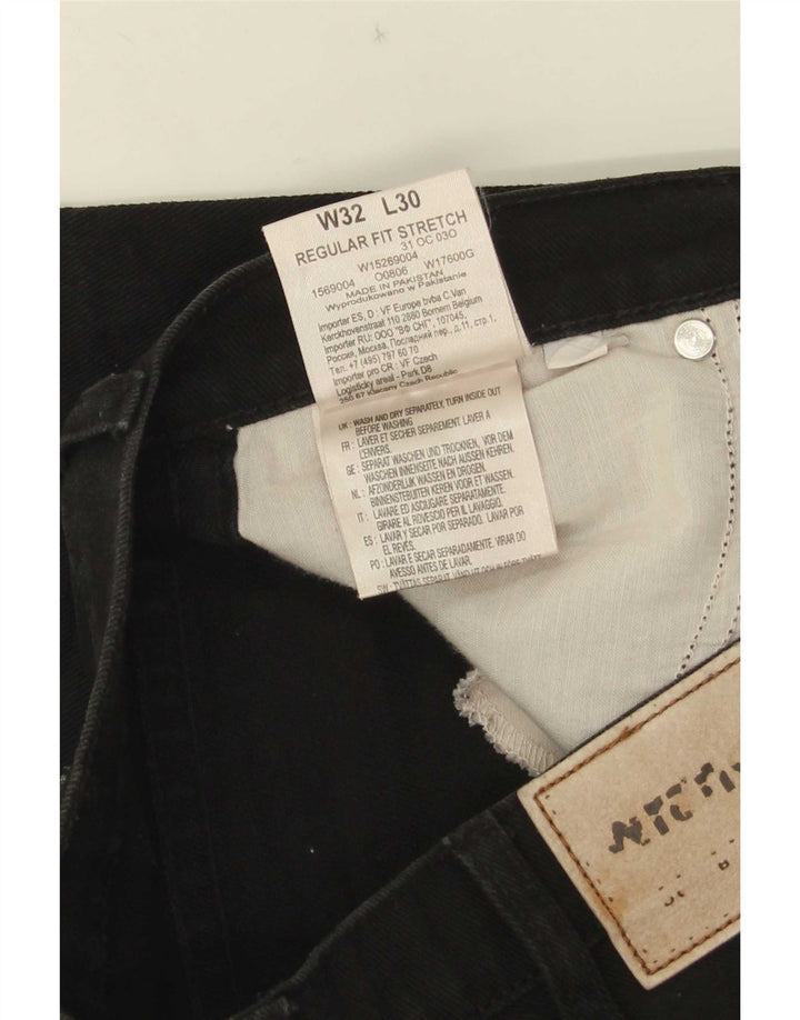 Wrangler muške ravne traperice regularnog kroja W32 L30 crni pamuk