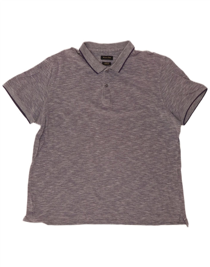 MASSIMO DUTTI Muška polo majica ležernog kroja 2XL tamnoplava s flekama