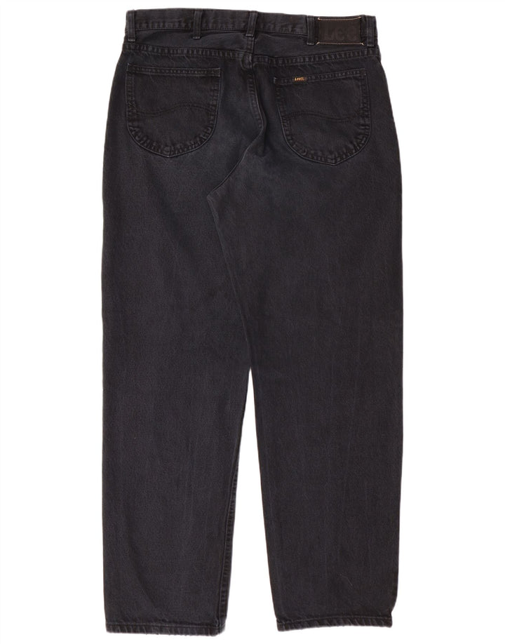 LEE Mens Kansas Straight Jeans W38 L32 Crni pamuk