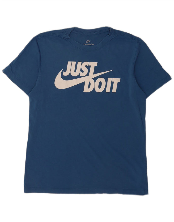 Nike muška majica s grafičkim motivima srednje plavi pamuk